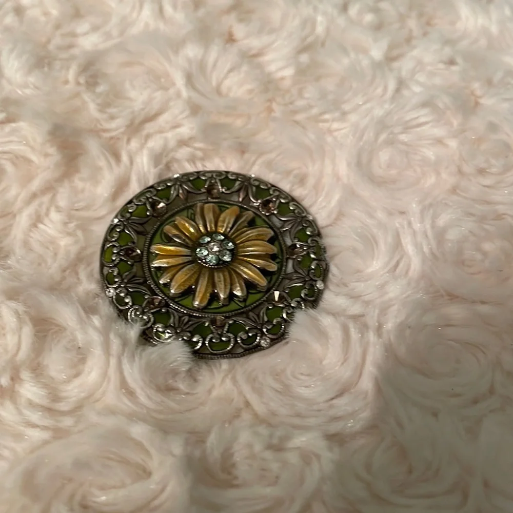 Catherine Popesco Round Brooch from France - Picture 2 of 4